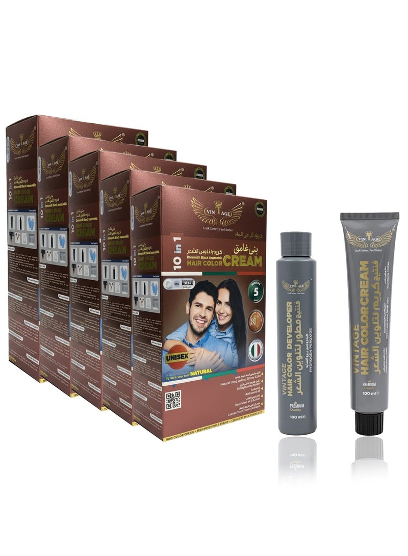 Vintage Apple Anaerobic Hair Cream – 100% Organic Hair Dye and Natural Hair Color Cream, 100ml (10-in-1), offered in three unique shades and scents. Pack of 5 - Image 1